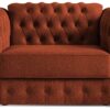 Jay-Be Chesterfield Fabric Cuddle Chair Sofa Bed - Orange