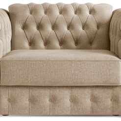 Jay-Be Chesterfield Fabric Cuddle Chair Sofa Bed -Stone