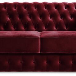 Jay-Be Chesterfield Velvet 2 Seater Sofa Bed - Burgundy