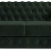 Jay-Be Chesterfield Velvet 2 Seater Sofa Bed - Dark Green