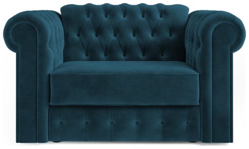 Jay-Be Chesterfield Velvet Cuddle Chair Sofa Bed - Ink Blue