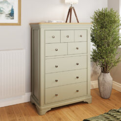 Joulon 8 Drawer Chest of Drawers. Solid Wood. Oak Top. Fully Assembled.