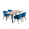 Kenai Dining Set | an Solid Oak Table & 4 Person Upholstered Dining Chairs