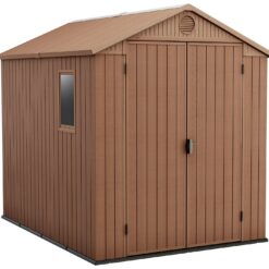 Keter Darwin Apex Outdoor Garden Storage Shed 6 x 8ft -Brown