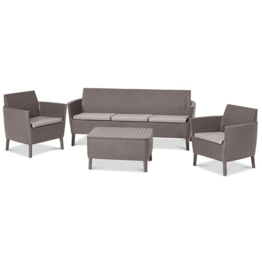 Keter Salemo 2 Chair, Sofa And Storage Table Garden Set