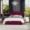 LLB Estella Velvet Kingsize Ottoman Bedframe - Berry