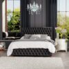 LLB Seren Velvet Double Ottoman Bedframe - Black