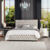 LLB Seren Velvet Double Ottoman Bedframe - Pearl