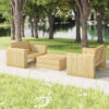 Labady Solid Wood 4 - Person Seating Group