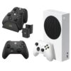 Microsoft Xbox Series S (512 GB), Additional Black Controller & VS2881 Xbox Series X/S & Xbox One Twin Docking Station (Black) Bundle, White