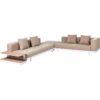 Modern 5 Seater Sofa Set with Coffee Tables Polyester Cushion Fabric Outdoor furniture Sofa Chaise Beige Missanello