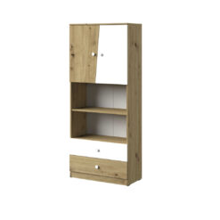 "Nantes 4" highboard, artisan oak/white matt color