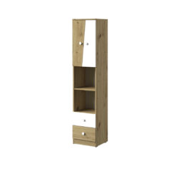 "Nantes 5" highboard, artisan oak/white matt color