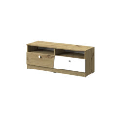 "Nantes 8" TV stand, artisan oak/Artisan oak high gloss/White high gloss color