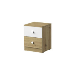 "Nantes 9" bedside table, artisan oak/white matt color