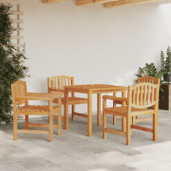 Ophelia & Co. 5 Piece Garden Dining Set Solid Wood Teak