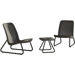 Patio Furniture Set 3 Pieces Rio Graphite Keter