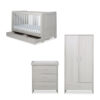 Pembrey 3 Piece Furniture Set and All Seasons Premium Pocket Sprung Mattress - Ash Grey & White