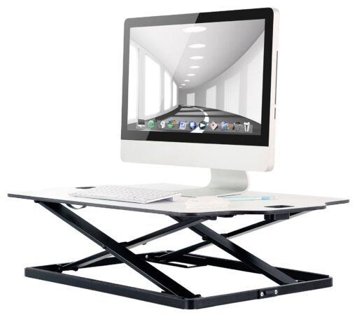 ProperAV Slim Profile Stand Up Desk Workstation - White