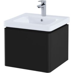 Rak Resort Wall Hung 1-Drawer Vanity Unit with Basin 550mm Wide - Matt Black