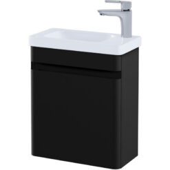 Rak Resort Wall Hung Cloakroom Vanity Unit with rh Basin 450mm Wide - Matt Black