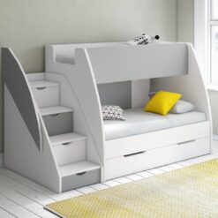 Sasha European Single (90 X 200Cm) 5 Drawer Standard Bunk Bed with Shelves by Isabelle & Max