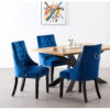 Schaub Dining set| Dining Table Set with a Rectangular Table & 4 Velvet Upholstered Dining Chairs