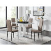 Scottsmoor High Gloss Halo Dining Table Set & 4 Luxury Faux Leather Dining Chairs - Modern Design