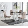 Scottsmoor Modern Halo Seat Round Dining Table Set - 4 Soft Touch Faux Leather Dining Chairs