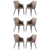 Set Of 6 Maramec Upholstered Dining Chair | Armchair | Metal Legs