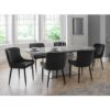 Set Of Como High Gloss Grey Table & 6 Luxe Grey Dining Chairs