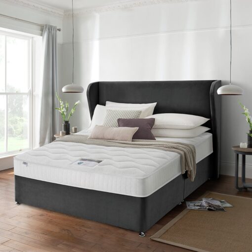 Silentnight Double Memory Divan Bed - Charcoal