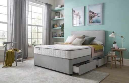 Silentnight Pavia Double Comfort 4 Drawer Divan Bed - Grey