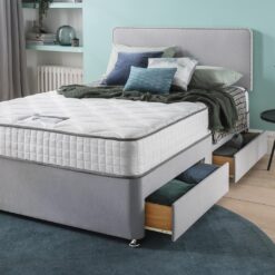 Silentnight Pavia Double Memory 4 Drawer Divan Bed - Grey