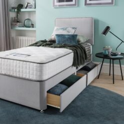 Silentnight Pavia Single Memory 2 Drawer Divan Bed - Grey