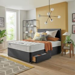 Silentnight Travis Small Double 2 Drawer Divan Bed- Charcoal