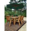 Six Seater Rectangular Table Set with Cushions - W290 x D245 x H98 - Fully Assembled - Green