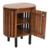 Slatted Bedside Table - Mango Wood - L35 x W50 x H58 cm