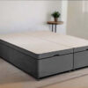 SpaceMax 4FT6 Double Grey Velvet Ottoman Bed Base Headboard-Free Divan (Mattress Not Included)