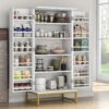 TEMU 51" Cupboard Pantry And Adjustable Shelves, Storage Cupboard, Freestanding Storage For , And Dinning