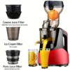 TEMU Bs Plug Hilton Slow Juicer, Household And Commercial Use Juicer Machine, Cold Press With 3.1"(80mm)rotatable Feed Chute, Vegetable And Fruit,