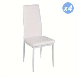 TEMU Modern Leather Dining Chairs Set High Back Padded Kitchen Chairs With Metal Legs For Dining Room Living Room Office And Lounge For Restaurant