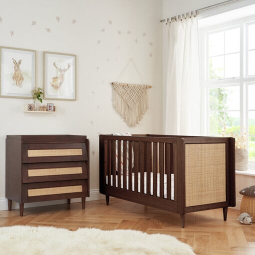 Tutti Bambini Japandi 2Piece Nursery Furniture Set- Walnut