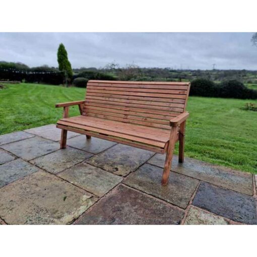 Valley 3 Seat Bench - Timber - L73 x W163 x H95 cm - Garden Furniture - Fully Assembly