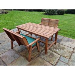 Valley 4 Seat Set 2X2B Table - Timber - L220 x W180 x H95 cm - Garden Furniture - Minimal Assembly Required