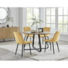 Venedocia Round Wood Effect Dining Table & 4 Luxury Velvet Dining Chairs