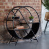 Verty Furniture - Upcycled Industrial Mintis Iron Wooden Round Bookcase