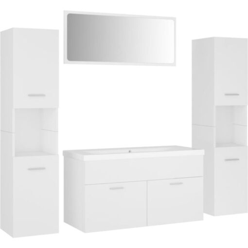 Vidaxl - Bathroom Furniture Set White Engineered Wood