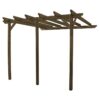 Wall Mounted Garden Pergola 3 Posts - Wood - L300 x W660 x H270 cm - Light Green