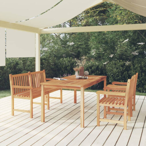 Waukegan Rectangular 4 - Piece 3 - Person Teak Outdoor Table Set